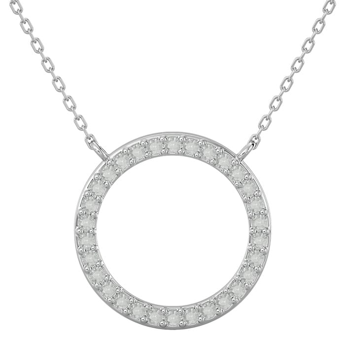 1/4 Carat Diamond Circle Necklace With Free Chain, 18 Inches