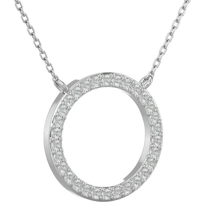1/4 Carat Diamond Circle Necklace With Free Chain, 18 Inches