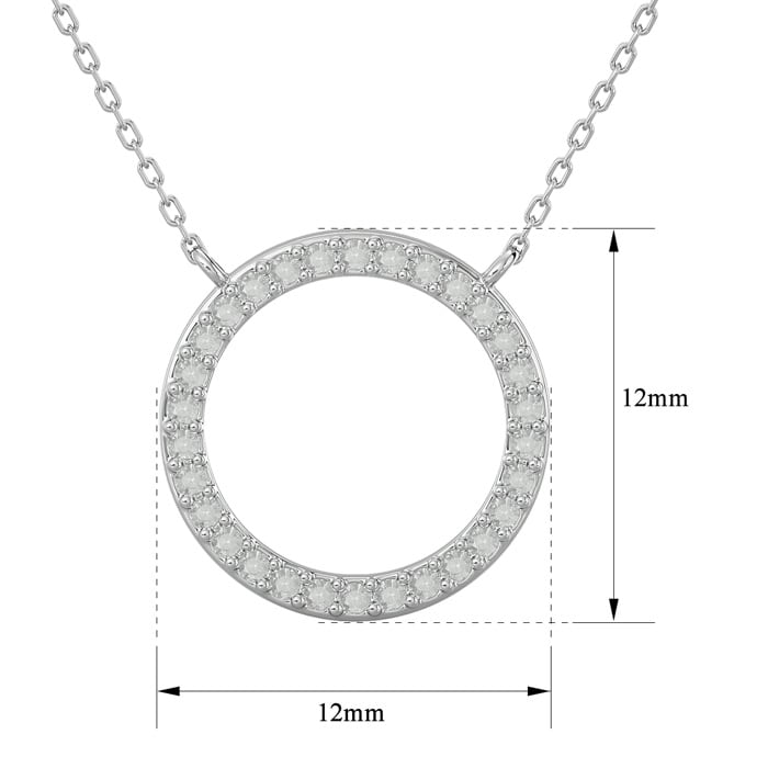 1/4 Carat Diamond Circle Necklace With Free Chain, 18 Inches
