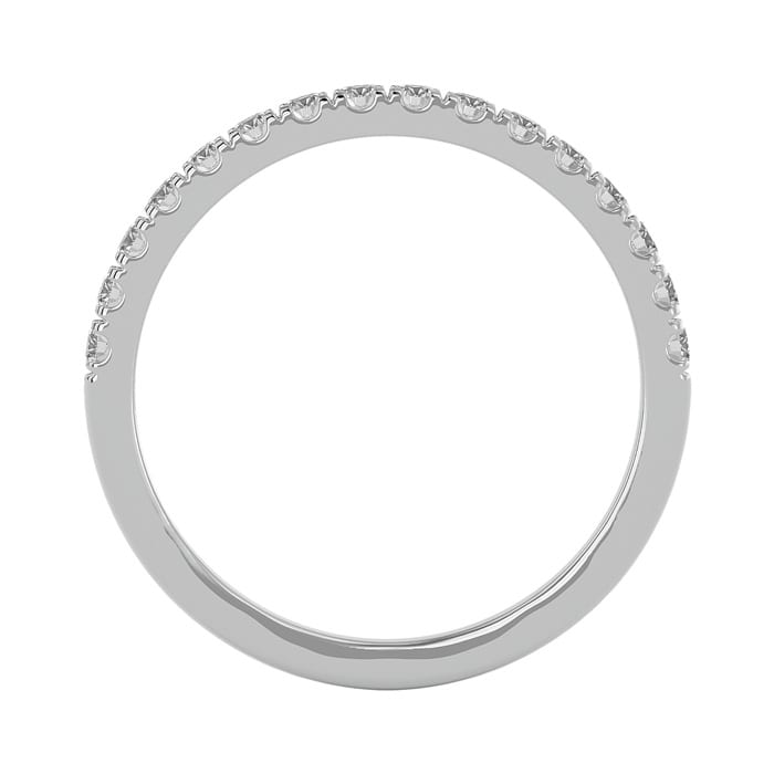 Moissanite Engagement Ring; 1/3 Carat Moissanite Wedding Band In 14 Karat White Gold