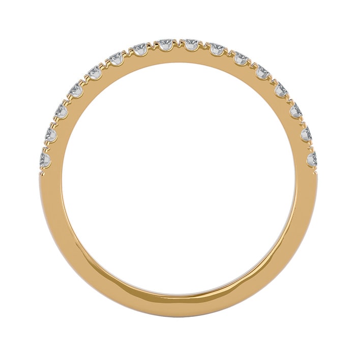 Moissanite Engagement Ring; 1/3 Carat Moissanite Wedding Band In 14 Karat Yellow Gold