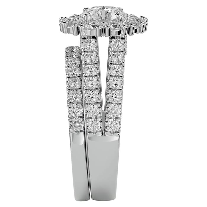 2 1/2 Carat Shape Diamond Bridal Set In 14 Karat White Gold