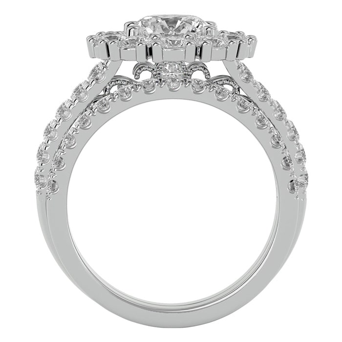 3 1/2 Carat Shape Diamond Bridal Set In 14 Karat White Gold