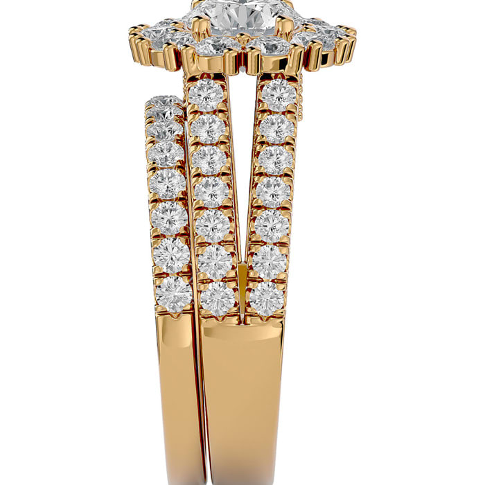 4 1/2 Carat Shape Diamond Bridal Set In 14 Karat Yellow Gold