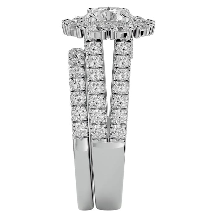 4 1/2 Carat Shape Diamond Bridal Set In 14 Karat White Gold