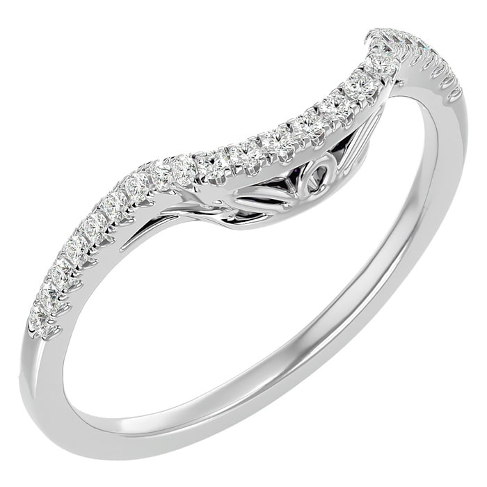 1/4 Carat Diamond Wedding Band In 14 Karat White Gold