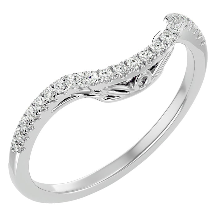 1/4 Carat Diamond Wedding Band In 14 Karat White Gold