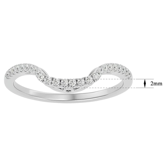 1/4 Carat Diamond Wedding Band In 14 Karat White Gold