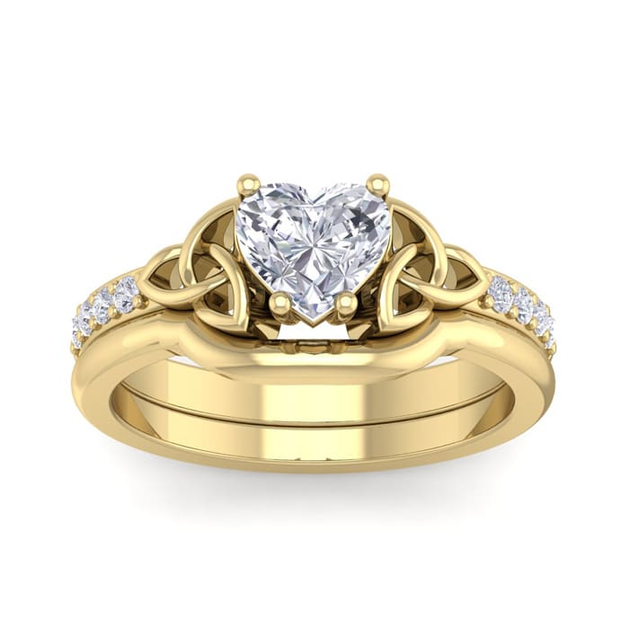 Moissanite Engagement Ring 1 Carat Heart Shape Moissanite