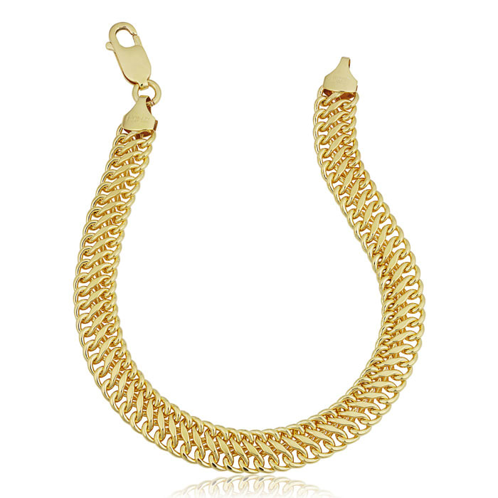 7 5mm Saduza Link Chain Bracelet 7 1 2 Inches Yellow Gold Superjeweler