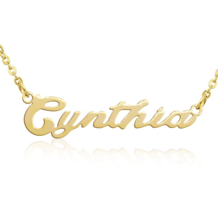 Cynthia Nameplate Necklace In Gold 