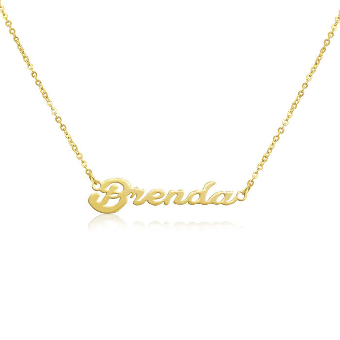 Brenda Nameplate Necklace In Gold 