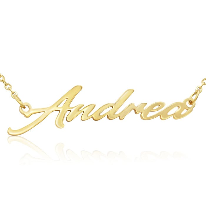Andrea Nameplate Necklace In Gold 
