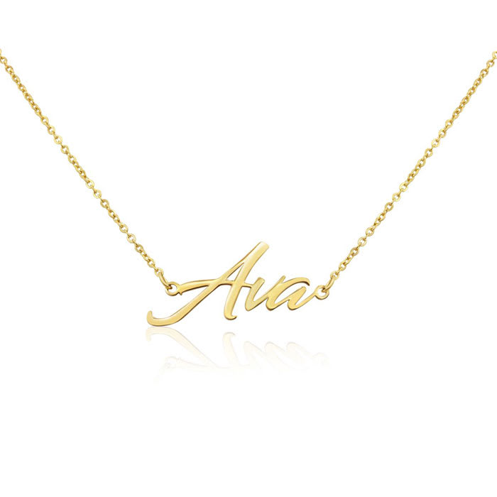 Ava Nameplate Necklace In Gold 