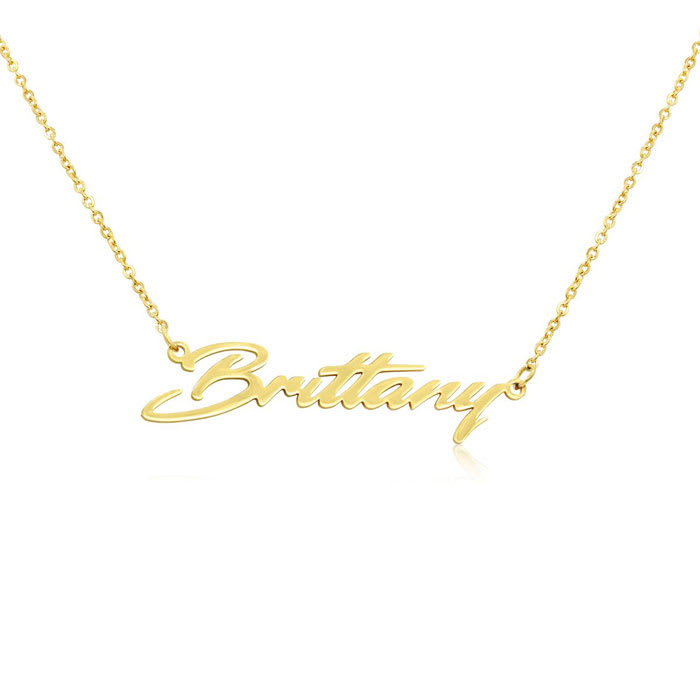 Brittany Nameplate Necklace In Gold 