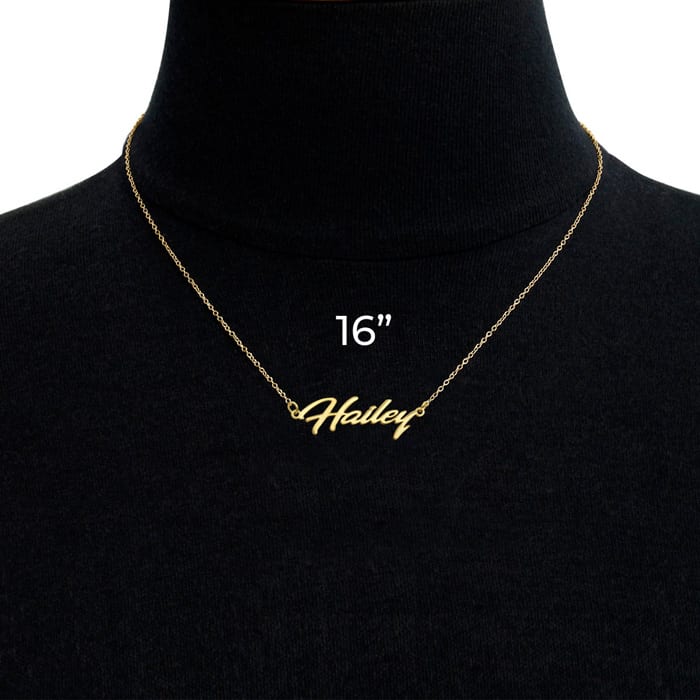 Hailey Nameplate Necklace In Gold 