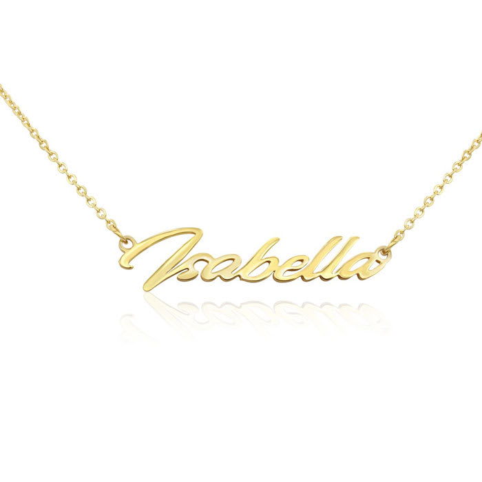 Isabella Nameplate Necklace In Gold 