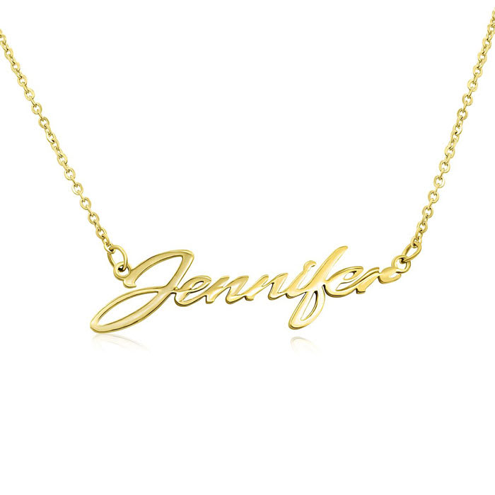 Jennifer Nameplate Necklace In Gold 