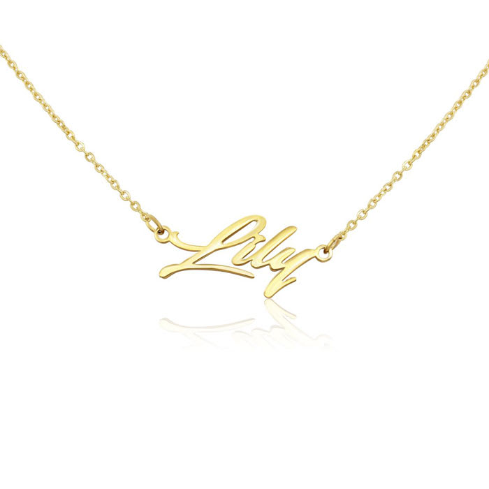 Lily Nameplate Necklace In Gold 