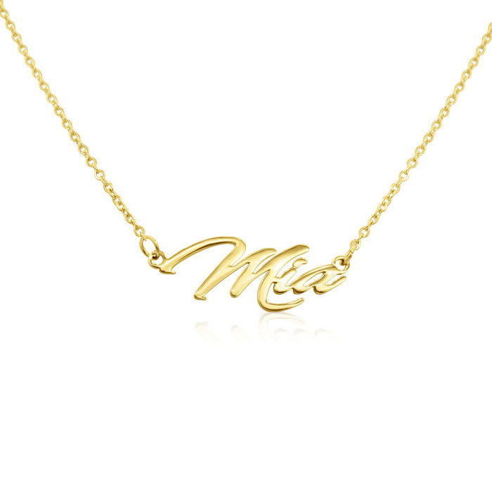 Mia Nameplate Necklace In Gold 