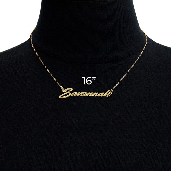 Savannah Nameplate Necklace In Gold 