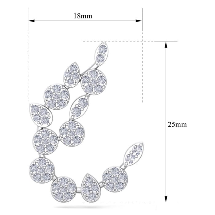 Diamond Drop Earrings: 1 1/4 Carat Pave Diamond Fancy Drop Earrings In 14 Karat White Gold