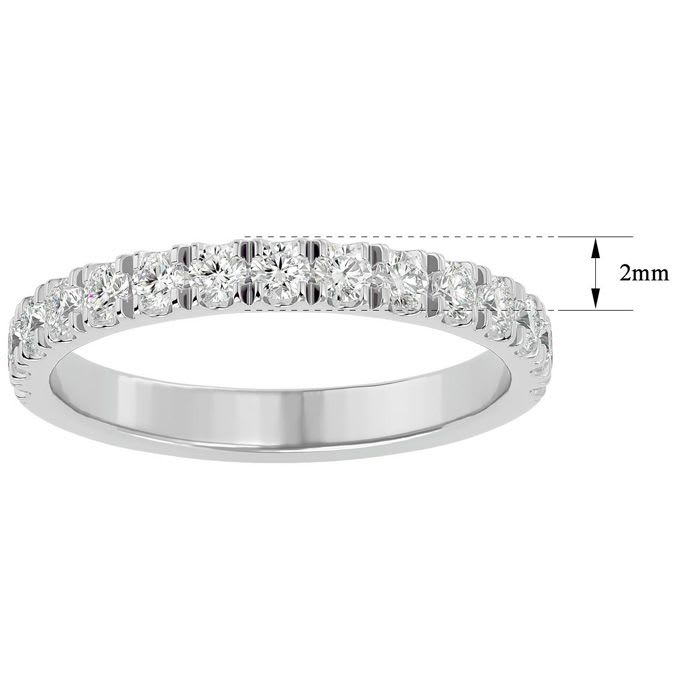 Moissanite Engagement Ring; 1/4 Carat Moissanite Wedding Band In 14 Karat White Gold