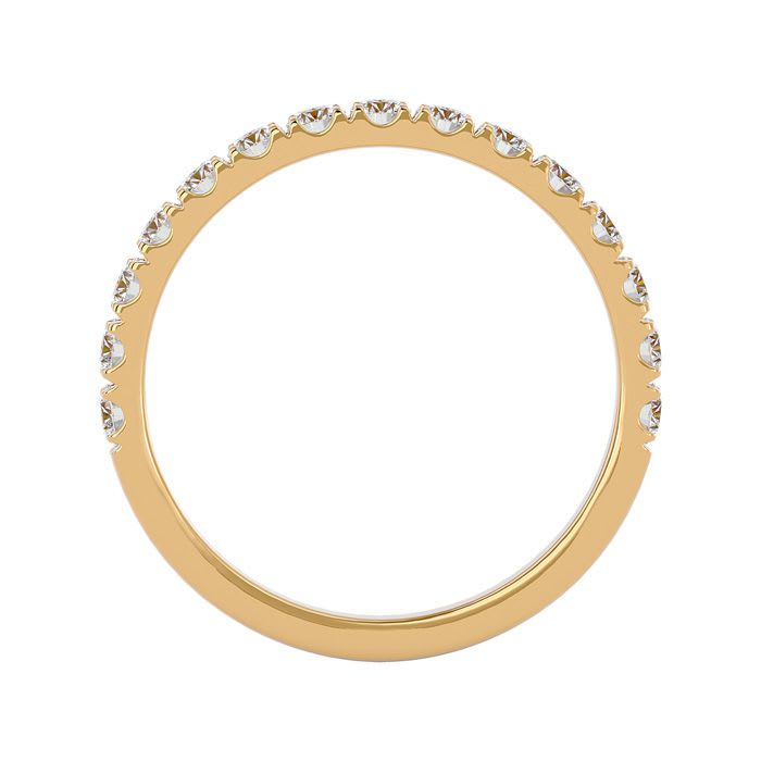 Moissanite Engagement Ring; 1/4 Carat Moissanite Wedding Band In 14 Karat Yellow Gold