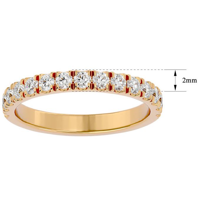 Moissanite Engagement Ring; 1/4 Carat Moissanite Wedding Band In 14 Karat Yellow Gold