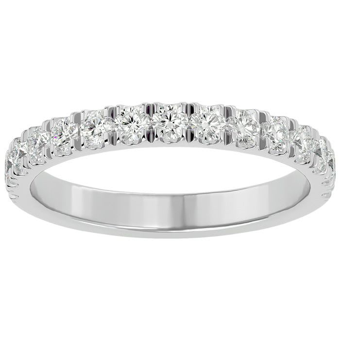 1/2 Carat Diamond Wedding Band In 14 Karat White Gold