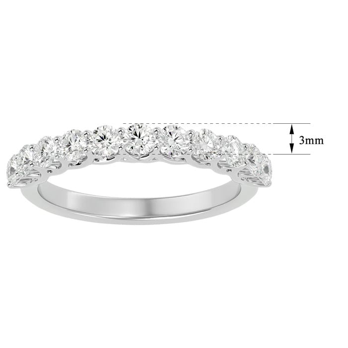3/4 Carat Diamond Wedding Band In 14 Karat White Gold