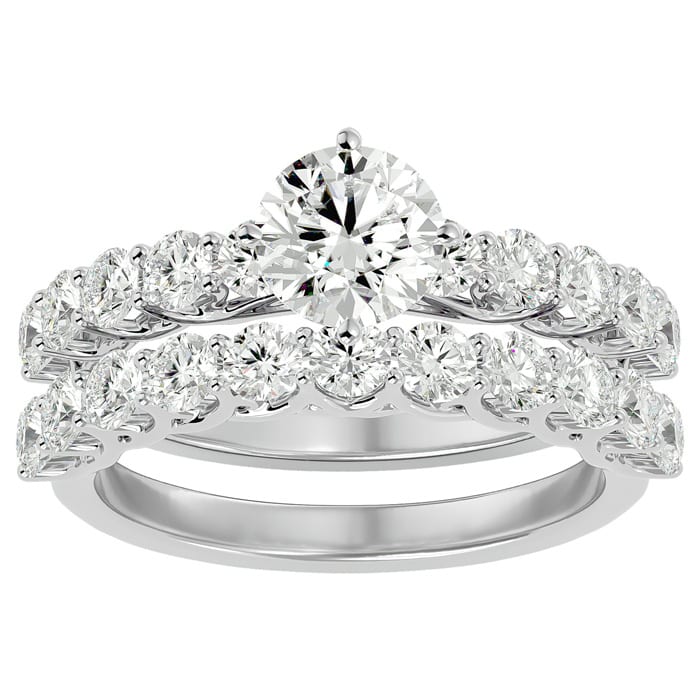 2 1/2 Carat Diamond Bridal Set In 14 Karat White Gold