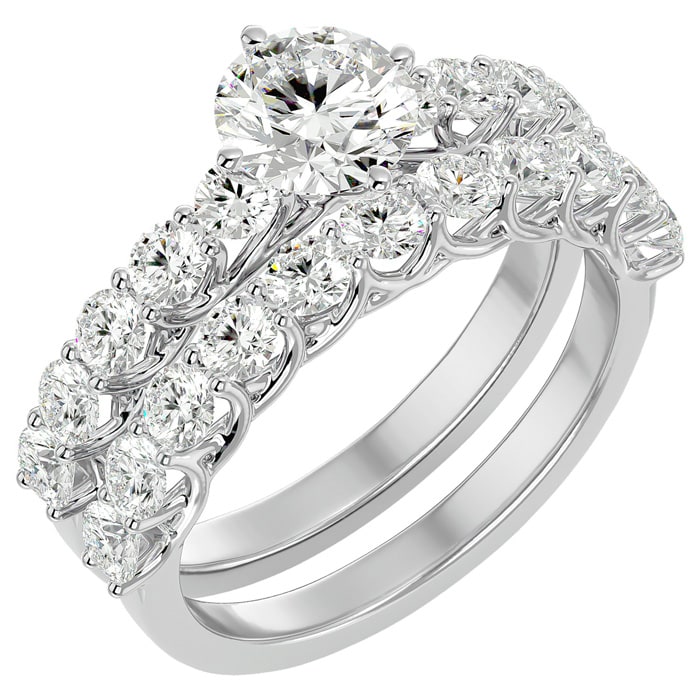 2 1/2 Carat Diamond Bridal Set In 14 Karat White Gold