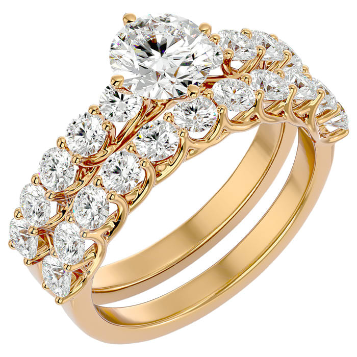 2 1/2 Carat Diamond Bridal Set In 14 Karat Yellow Gold