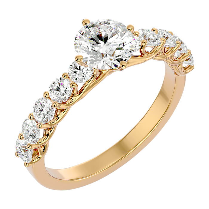 1 3/4 Carat Diamond Engagement Ring In 14 Karat Yellow Gold