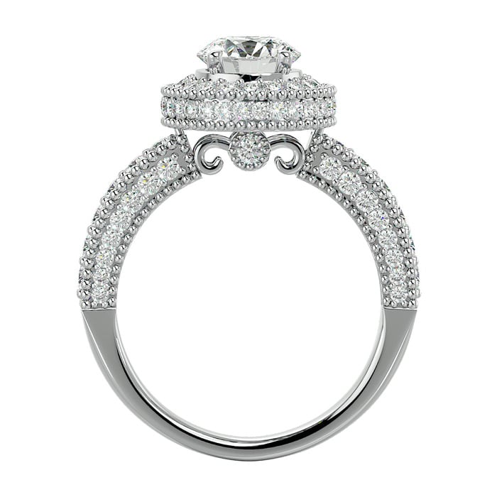 2 1/2 Carat Halo Diamond Engagement Ring In 2.4 Karat White Gold™