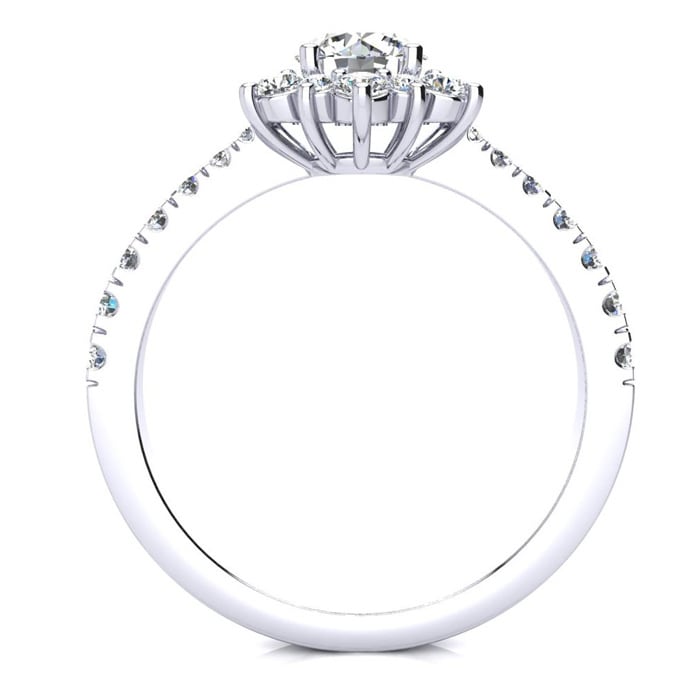 2 Carat Round Shape Halo Diamond Engagement Ring In 2.4K White Gold™