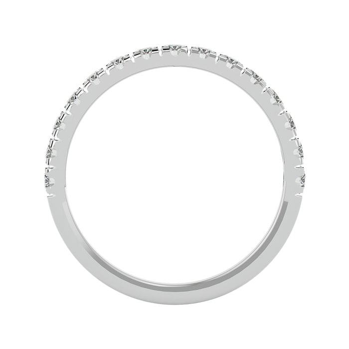 Moissanite Engagement Ring; 1/2 Carat Moissanite Wedding Band In 14 Karat White Gold