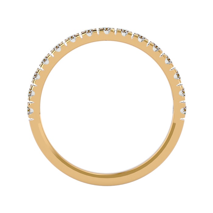 Moissanite Engagement Ring; 1/2 Carat Moissanite Wedding Band In 14 Karat Yellow Gold