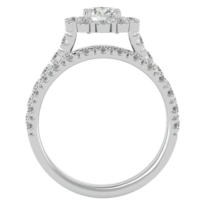 2 Carat Halo Diamond Bridal Set In 14 Karat White Gold