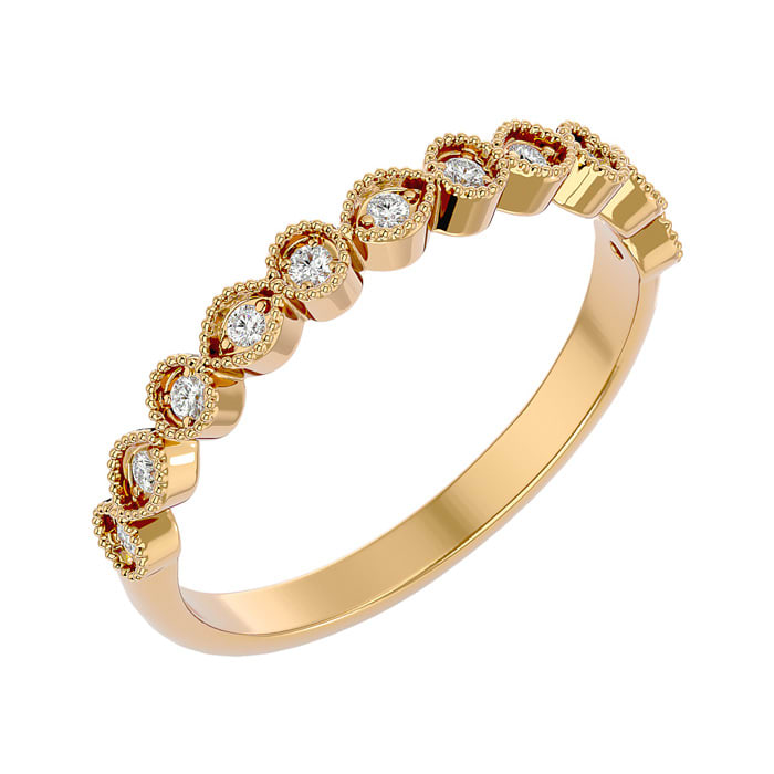 1/10 Carat Diamond Wedding Band In 14 Karat Yellow Gold