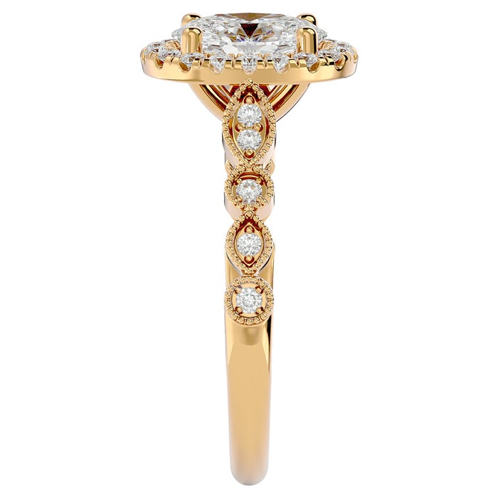 1 3/4 Carat Oval Shape Diamond Engagement Ring In 14 Karat Yellow Gold