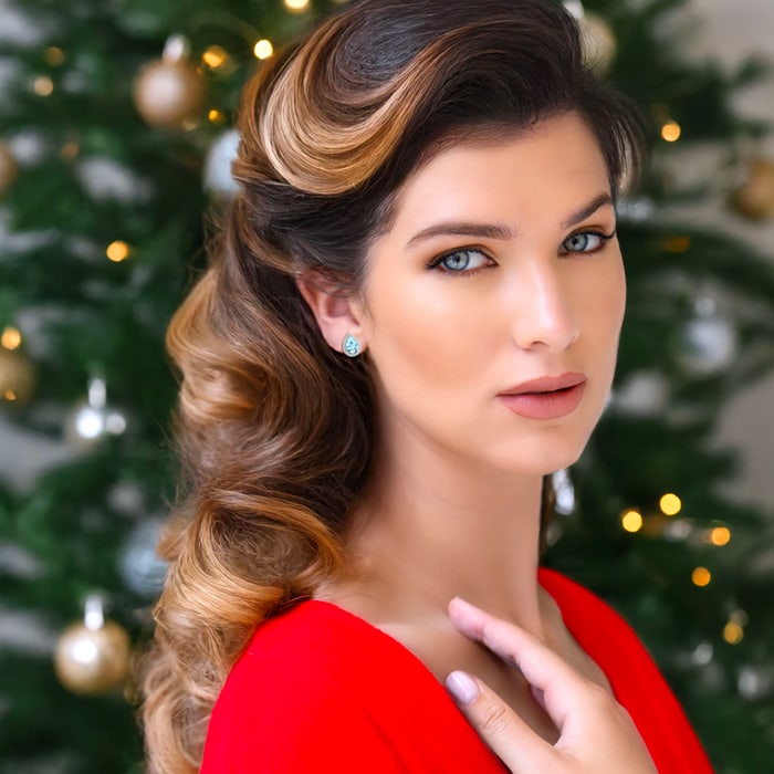 Aquamarine Earrings: Aquamarine Jewelry: 2 1/2 Carat Aquamarine and Diamond Pear Shape Stud Earrings In 14 Karat White Gold 