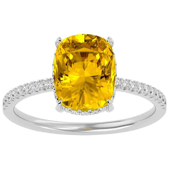 November Birthstone Citrine Ring Cushion Shape Citrine and