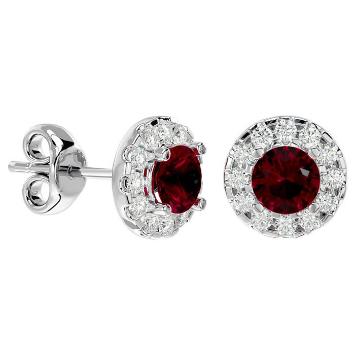 1 carat ruby sale earrings