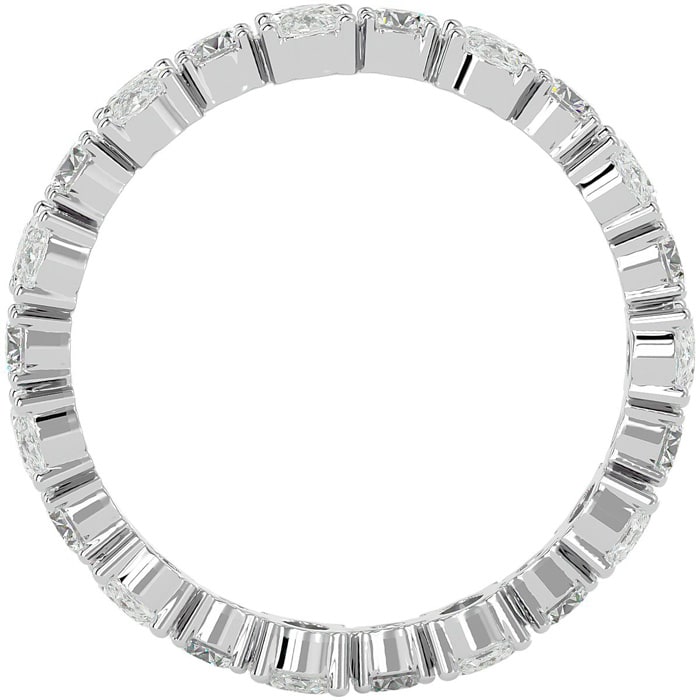 Eternity Ring Size 5.5 3 Carat Oval and Round Moissanite Eternity Ring In 14 Karat White Gold