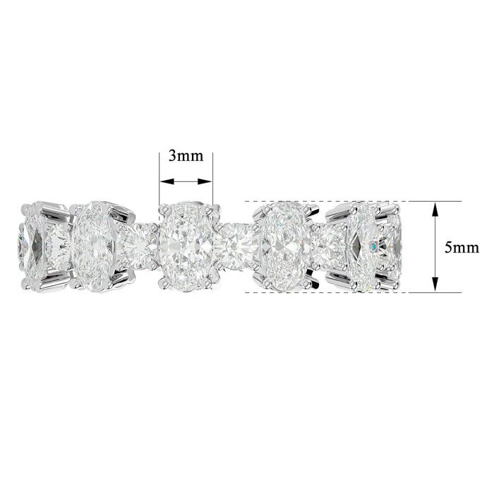 Eternity Ring Size 5.5 3 Carat Oval and Round Moissanite Eternity Ring In 14 Karat White Gold