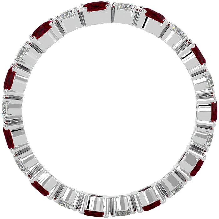 Eternity Ring Size 4.5 3 Carat Ruby and Moissanite Eternity Ring In 14 Karat White Gold