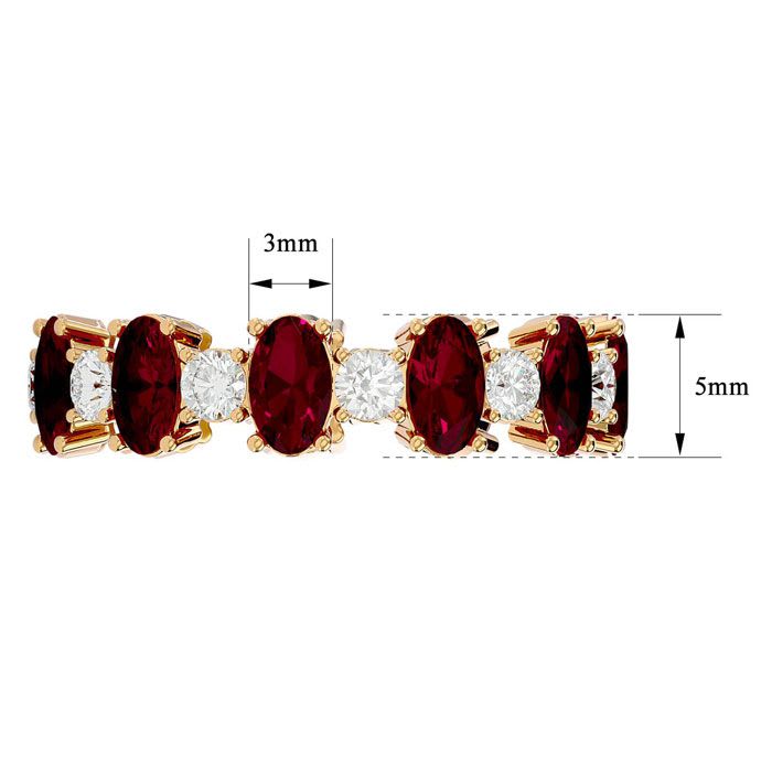 Eternity Ring Size 9.5 3 3/4 Carat Ruby and Moissanite Eternity Ring In 14 Karat Yellow Gold