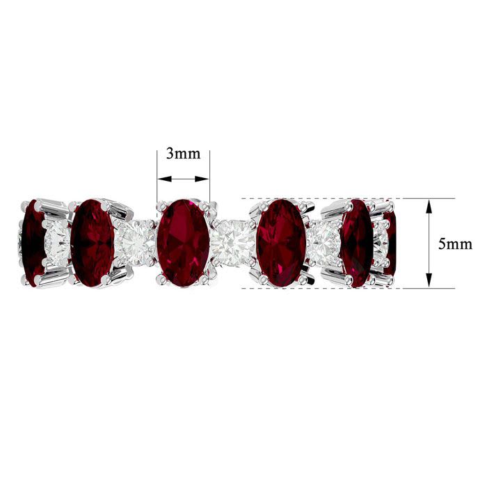 Eternity Ring Size 6 3 1/2 Carat Ruby and Diamond Eternity Ring In 14 Karat White Gold